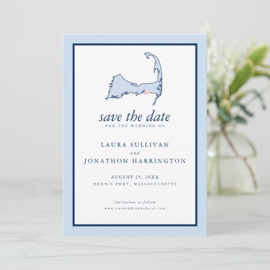 Dennis Port Cape Cod Wedding Save The Date (Staand voorkant)