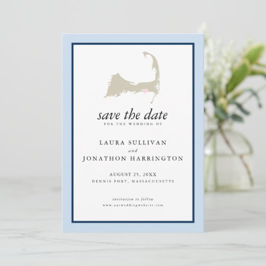 Dennis Port Cape Cod Wedding Save The Date (Staand voorkant)