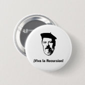 Dennis Ritchie: Viva la Recursion. Knoop Ronde Button 5,7 Cm (Voorkant /achterkant)