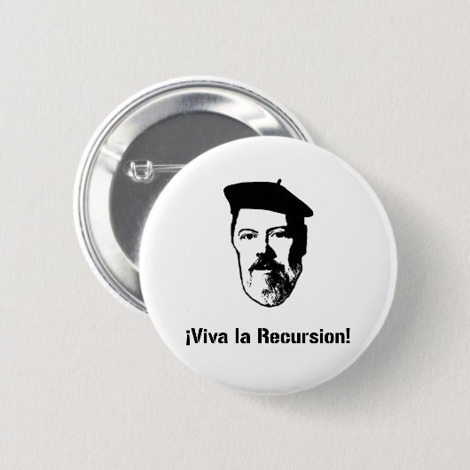 Dennis Ritchie: Viva la Recursion. Knoop Ronde Button 5,7 Cm (Voorkant /achterkant)