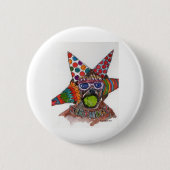 Dennis Rodman Boxer waterverf BD schilderij Ronde Button 5,7 Cm (Voorkant)