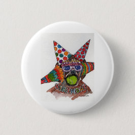Dennis Rodman Boxer waterverf BD schilderij Ronde Button 5,7 Cm