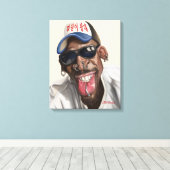 Dennis Rodman - Karikatuur op doek 18 x 24 Canvas Afdruk (Insitu (Houten vloer))