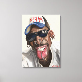 Dennis Rodman - Karikatuur op doek 18 x 24 Canvas Afdruk