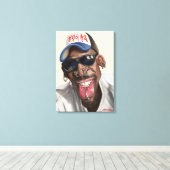 Dennis Rodman - Karikatuur op doek 18 x 24 Canvas Afdruk (Insitu (Houten vloer))
