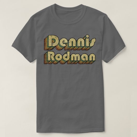 Dennis Rodman Rainbow Typography Style 70s T-shirt (Design voorkant)