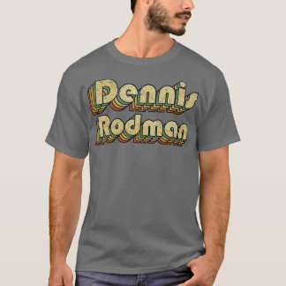 Dennis Rodman  Rainbow Typography Style 70s T-shirt