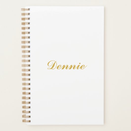 Dennis Typografie Goud Schrift Gepersonaliseerd Ca Planner (Voorkant)