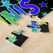 "DENNIS" Voornaam, geun "HAPPY BIRTHDAY" Legpuzzel (Zijkant)