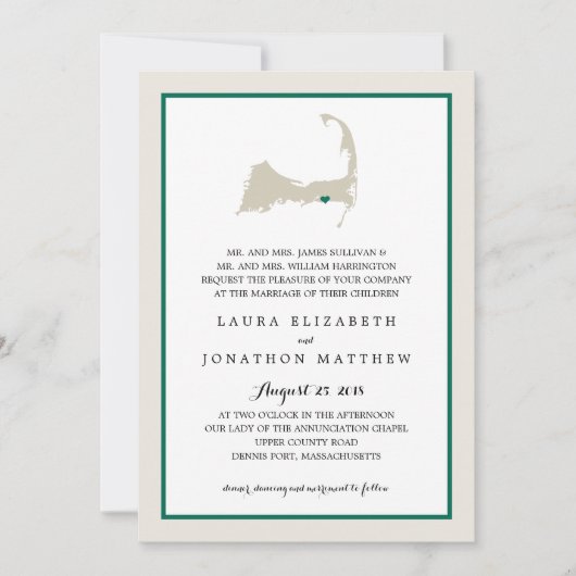 Dennisport Cape Cod Map Emerald Green | Weddenscha Kaart (Voorkant)