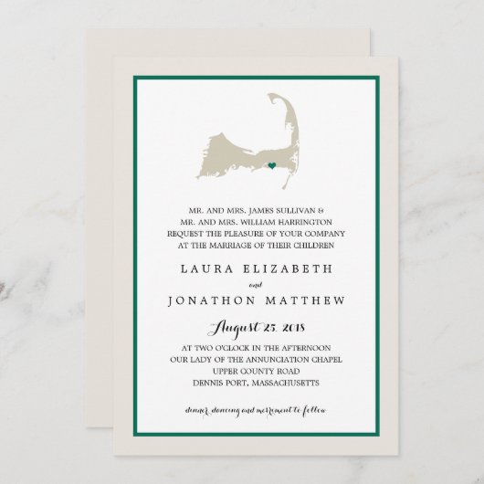 Dennisport Cape Cod Map Emerald Green | Weddenscha Kaart (Voorkant / Achterkant)