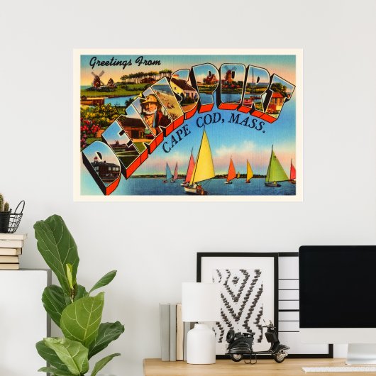 Dennisport Cape Cod Massachusetts MA Old Travel Poster (Thuiskantoor)