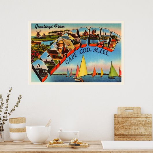 Dennisport Cape Cod Massachusetts MA Old Travel Poster (Keuken)