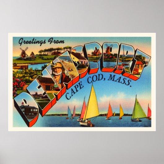 Dennisport Cape Cod Massachusetts MA Old Travel Poster (Voorkant)