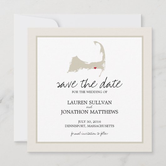 Dennisport Cape Cod Wedding Save the Date (Voorkant)