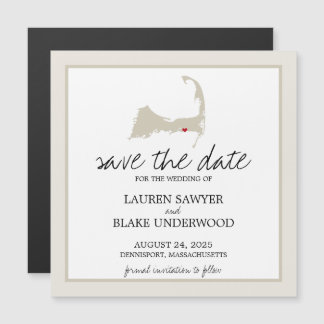Dennisport Cape Cod Wedding Save the Date Magnetische Uitnodiging