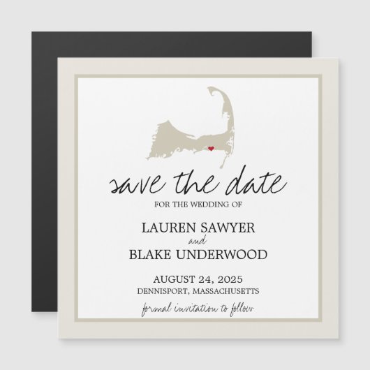 Dennisport Cape Cod Wedding Save the Date Magnetische Uitnodiging (Voorkant / Achterkant)