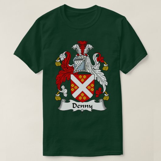 Denny Coat of Arms Family Crest T-shirt (Design voorkant)