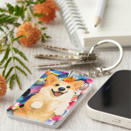 DENNY de Corgi Acryl Sleutelhanger