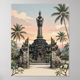 Denpasar Bali Vintage Minimalistische Wandkunst Poster