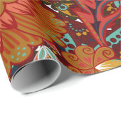 Dense bloemsierbloemen tekenen fantasiekamers cadeaupapier (Rol Hoek)