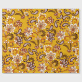 Dense bloemsierbloemen tekenen fantasiekamers cadeaupapier (Vlak)