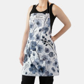 Dense Blue Watercolor Floral Pattern Personal Schort (Insitu)