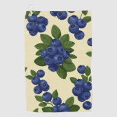Dense Blueberry Naadloos Patroon Golfhanddoek (Voorkant)
