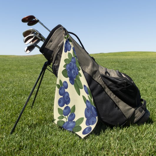 Dense Blueberry Naadloos Patroon Golfhanddoek (Groen)