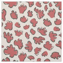 Dense Organic Terrazzo | Abstract Faded Rust Red Stof