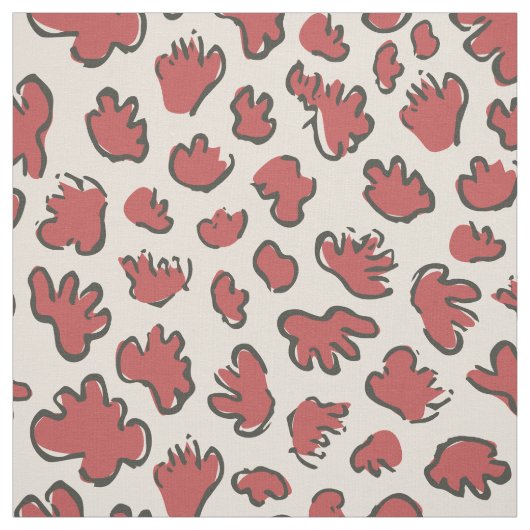 Dense Organic Terrazzo | Abstract Faded Rust Red Stof (Swatch)