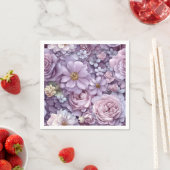 Dense Pastel Roze en Paarse Botanische Kunst Servet (Insitu)