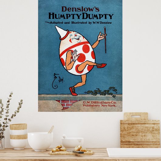 Denslow's pomty Dumpty Book Hoesje Canvas Afdrukke Poster (Keuken)