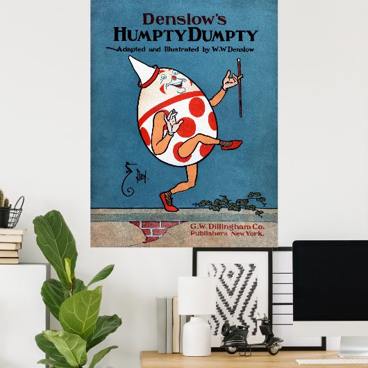 Denslow's pomty Dumpty Book Hoesje Canvas Afdrukke Poster (Thuiskantoor)