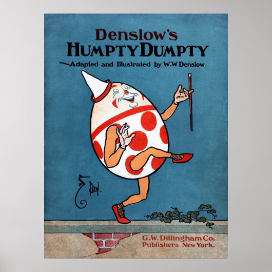 Denslow's pomty Dumpty Book Hoesje Canvas Afdrukke Poster (Voorkant)