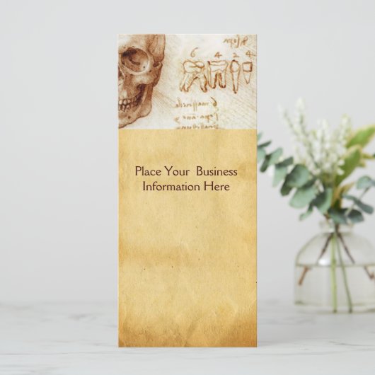 DENTAAL CLINIC, DENTIST MONOGRAM, Antiek perkament (Staand voorkant)