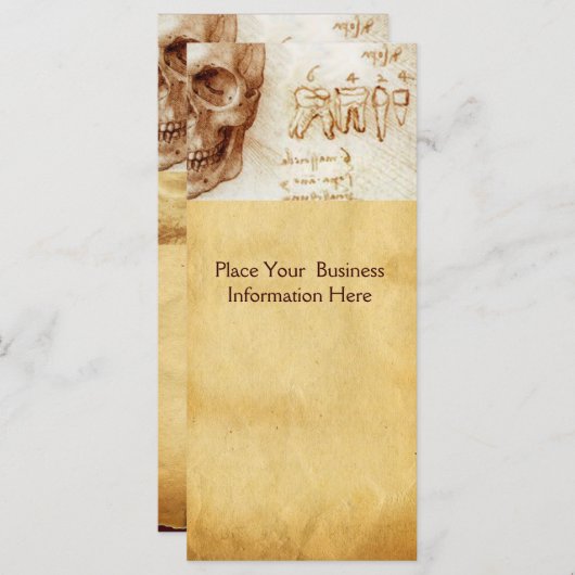 DENTAAL CLINIC, DENTIST MONOGRAM, Antiek perkament (Voorkant / Achterkant)