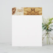 DENTAAL CLINIC, DENTIST MONOGRAM, Antiek perkament (Staand voorkant)