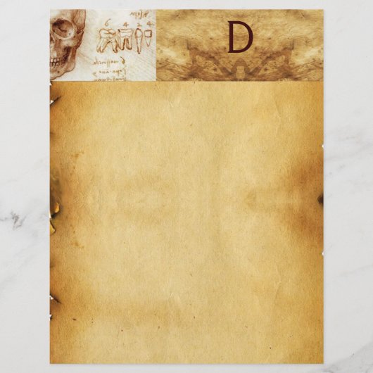 DENTAAL CLINIC, DENTIST MONOGRAM, Antiek perkament (Voorkant)