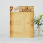 DENTAAL CLINIC, DENTIST MONOGRAM, Antiek perkament (Staand voorkant)