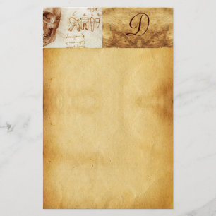 DENTAAL CLINIC, DENTIST MONOGRAM, Antiek perkament Briefpapier