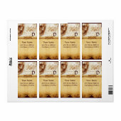 DENTAAL CLINIC, DENTIST MONOGRAM, Antiek perkament Etiket (Full Sheet)