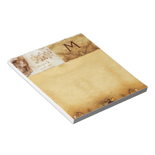 DENTAAL CLINIC, DENTIST MONOGRAM, Antiek perkament Notitieblok (Schuin)