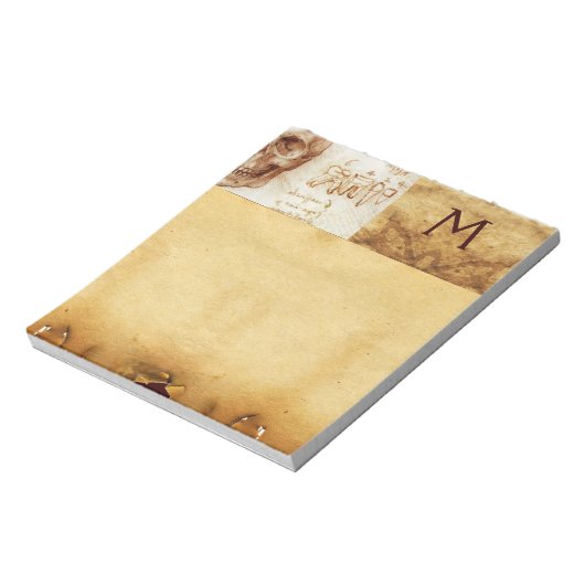 DENTAAL CLINIC, DENTIST MONOGRAM, Antiek perkament Notitieblok (Linkerzijde)
