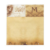 DENTAAL CLINIC, DENTIST MONOGRAM, Antiek perkament Notitieblok (Voorkant)