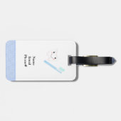 Dentaal ontwerp, tand en penseel bagagelabel (Achterkant horizontaal)