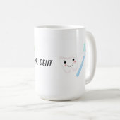 Dentaal ontwerp, tand en tandenborstel koffiemok (Voorkant rechts)