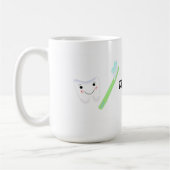 Dentaal ontwerp, tand en tandenborstel koffiemok (Links)