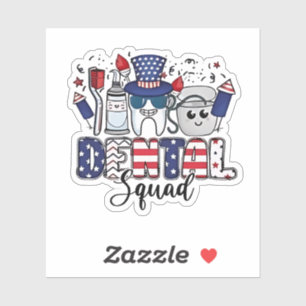 Dentaal Team Cute Tandarts Hygiënist 4 juli Sticker
