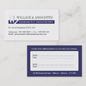 DENTAAL VISITEKAARTJE AFSPRAKENKAARTJE (Voorkant / Achterkant)